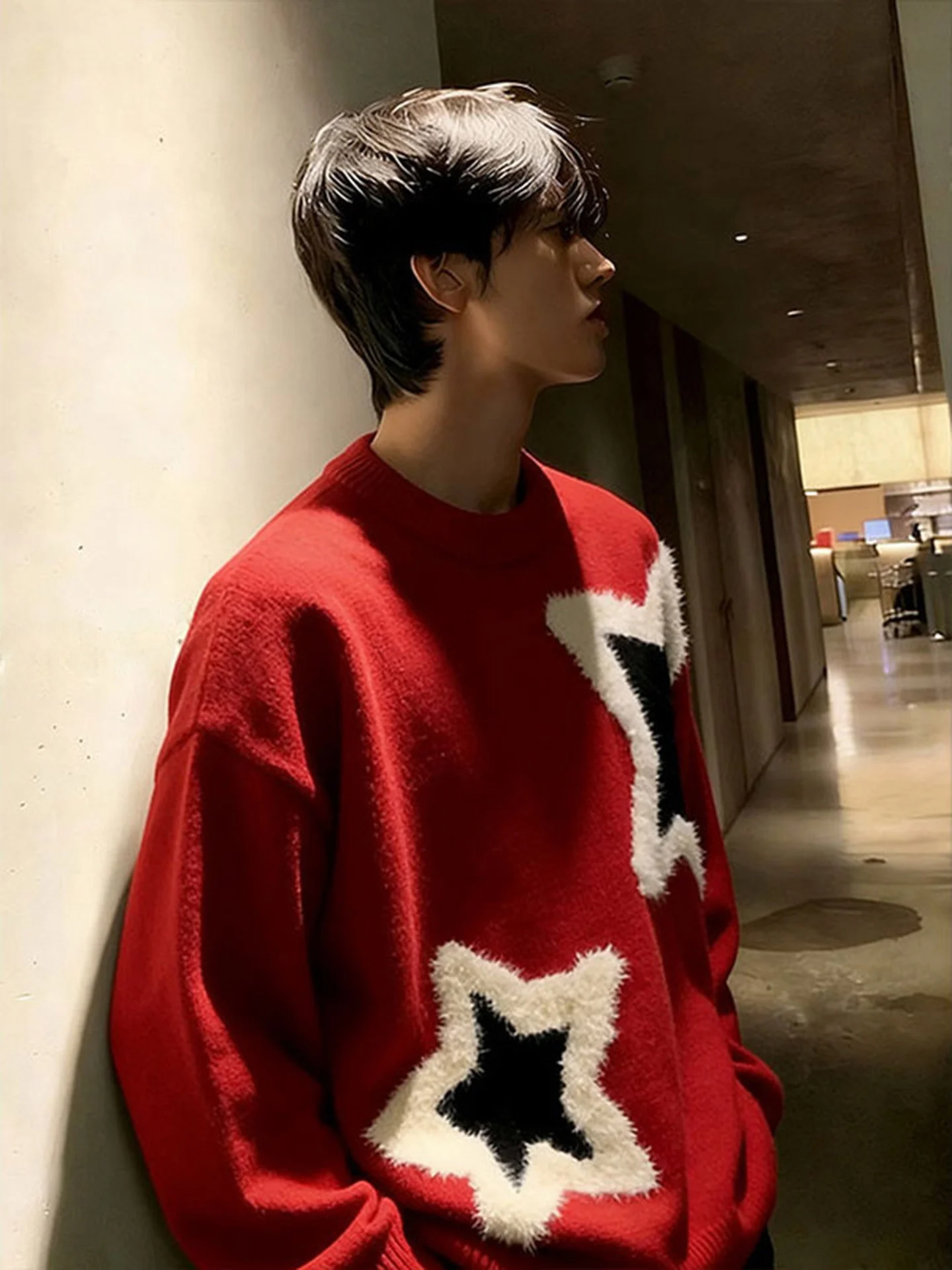 

Красный трикотаж Cisas, мужской зимний трикотаж на подкладке Thi Lazy Sle, базовый слой для пары, вязаный трикотаж, год китайского зодиака...