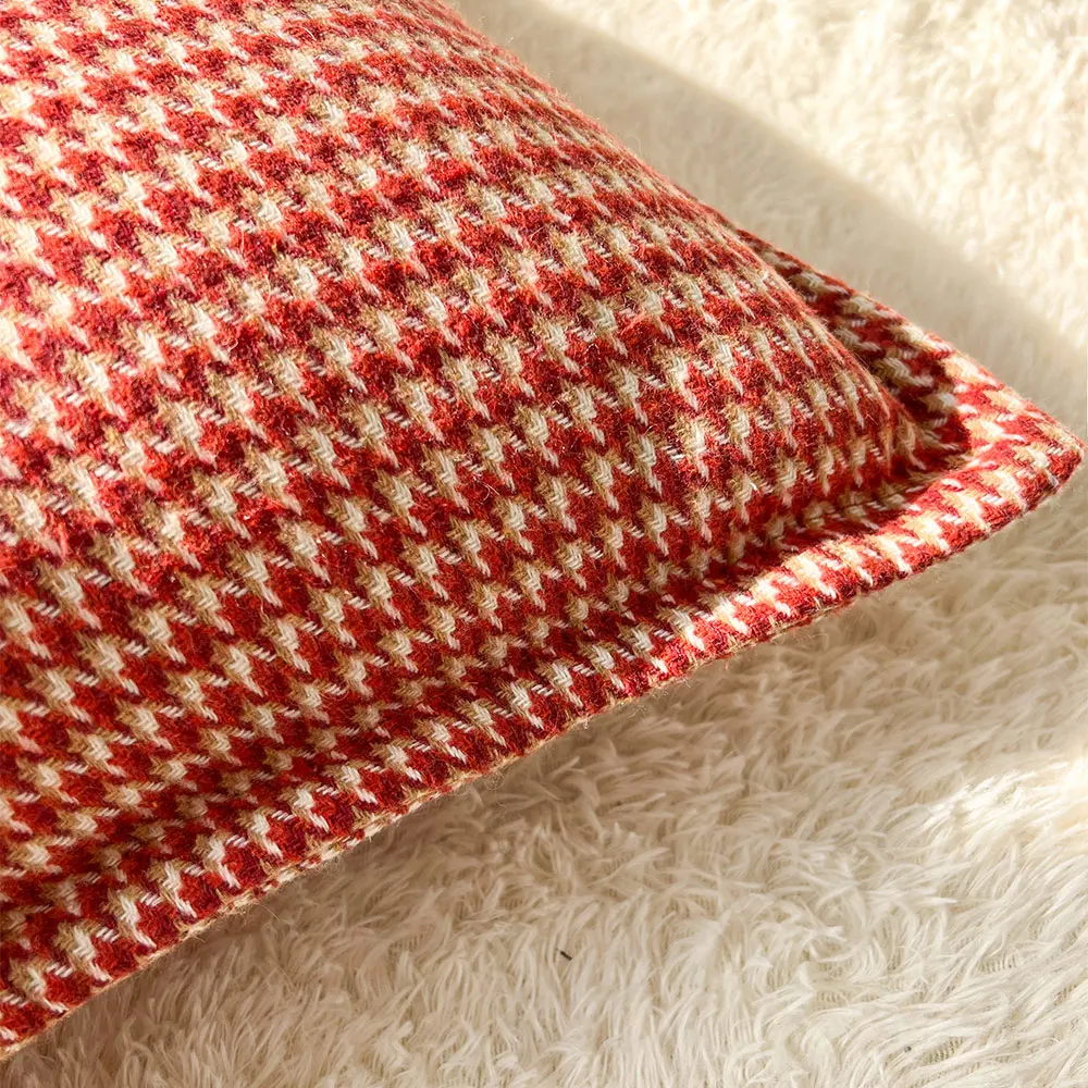 Houndstooth Cushion Cover Ins Nordic Style Orange Decorative Pillowcase For Sofa Living Room Fundas De Cojines