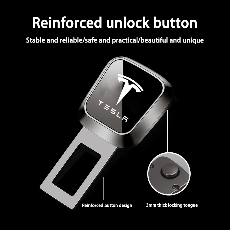 Car Safety Buckle Clip Seat Belt Extender Accessories For Tesla Model 3 Y S X Cybertruck Car Interior Accessories. image 6
