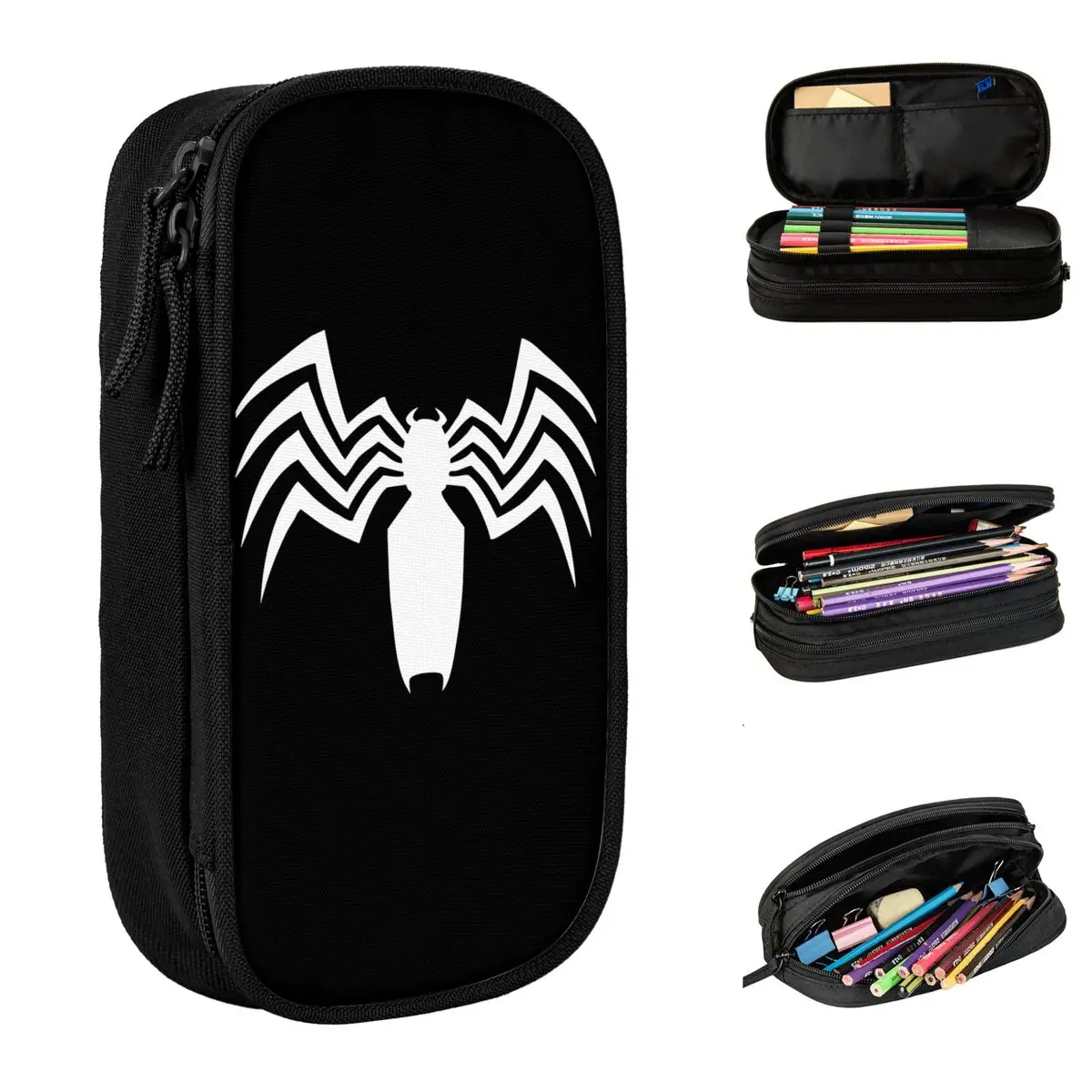 The Symbiote Venom Spiderman Superhero Pencil Case New Pen Holder Bags Kids Large Storage Office Gifts Pencilcases