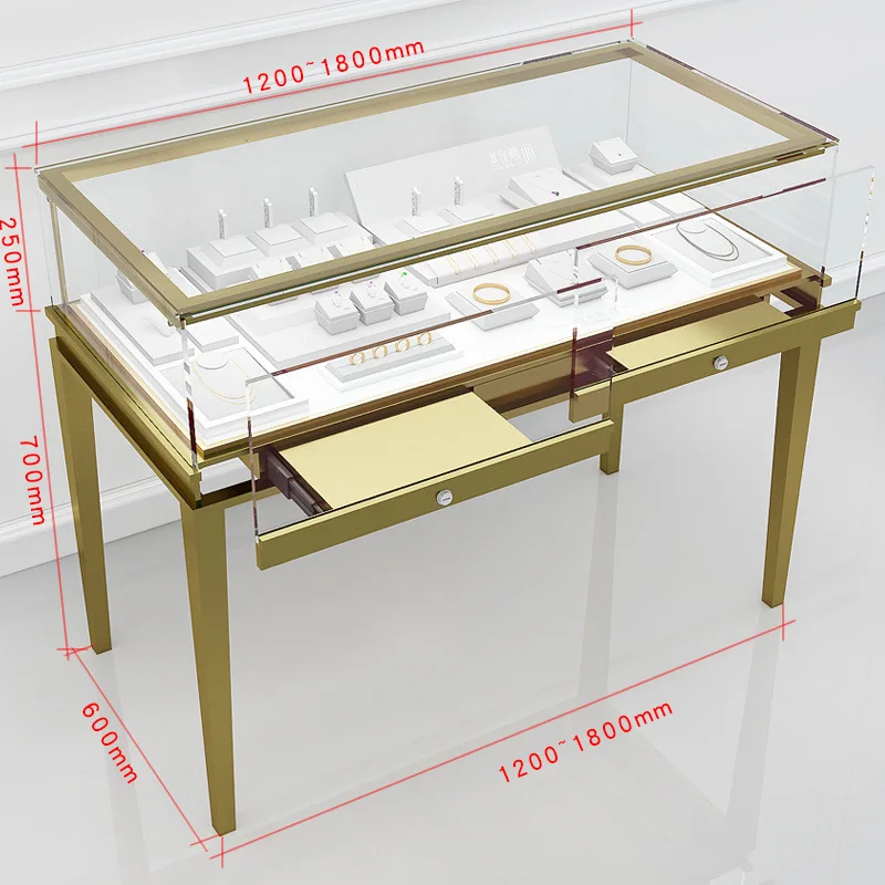 

custom.Good Price Good Quality Glass Display Jewelry For Mall Cabinets Showcase Luxurious Glass Jewelry Display Showca