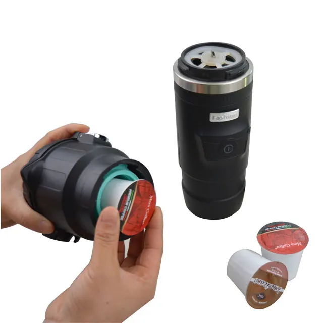 Portable Electric Heat Pump Addingd Pressure 12V/24V Car  Or Truck Use 150ml K-cup Capsule Coffee Maker