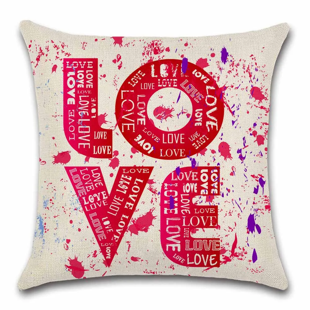 

Love words printed cushion cover pillowcase decoration for sweet home house sofa chair kids bedroom gift