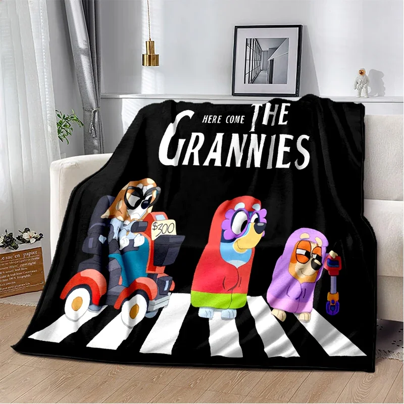 2025 New Style B-Blueys Family Cartoon Dog Blanket,Soft Throw Blanket for Home Bedroom Bed Sofa Travel Cover Kid Gift