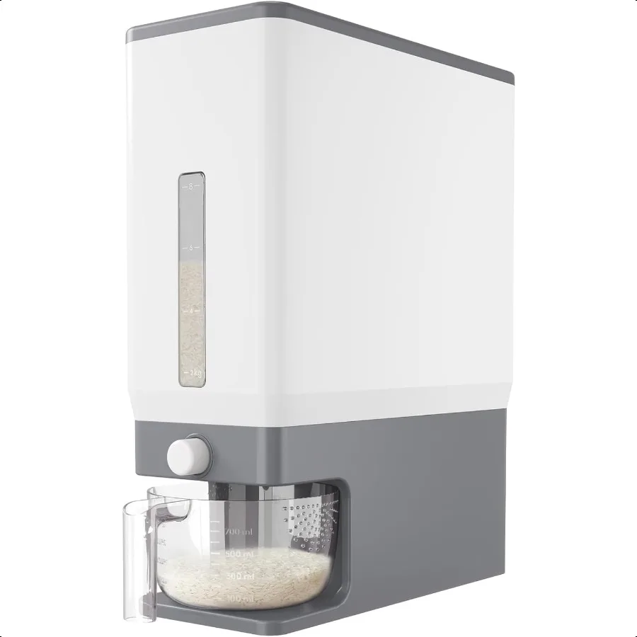 

Lifewit Rice Dispenser 25 Lbs 11.3kg Rice Storage Container Sealed Moisture Proof with Measuring Cup for Kitchen Pantry Househo
