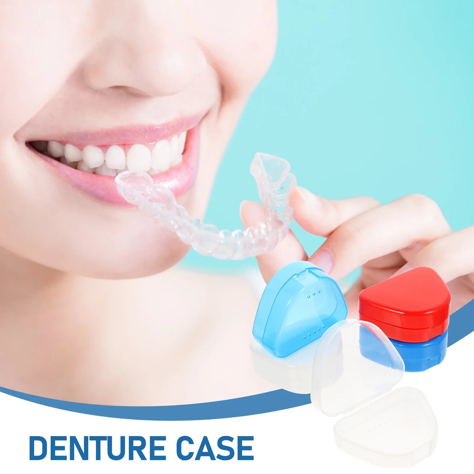 

5Pcs Denture Protection Box Breathable Retainer Case Reusable Lightweight Storage Container Portable Orthodontic Denture