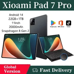 2025 Original Pad 7 Pro Snapdragon 8 Gen 2 Global Version Tablets PC Android 14 22GB+1TB Dual SIM Card 11 inch WIFI HD 4K Mi Tab