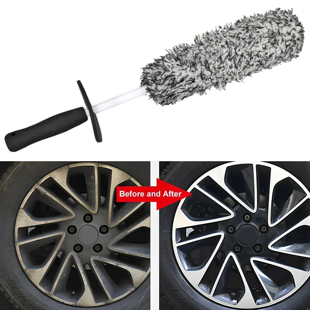 

Microfiber Car Wash Brushs Cleaning Plastic Handle Wheel Soft Double-Side Absorbent Clean Brushes Auto Accessories Washing Tools