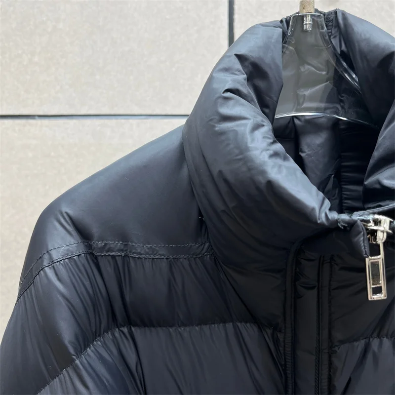 Women's down jacket Winter 2025 new lace up loose high neck women's jacket White duck down filled warm thick coat y2k down coats