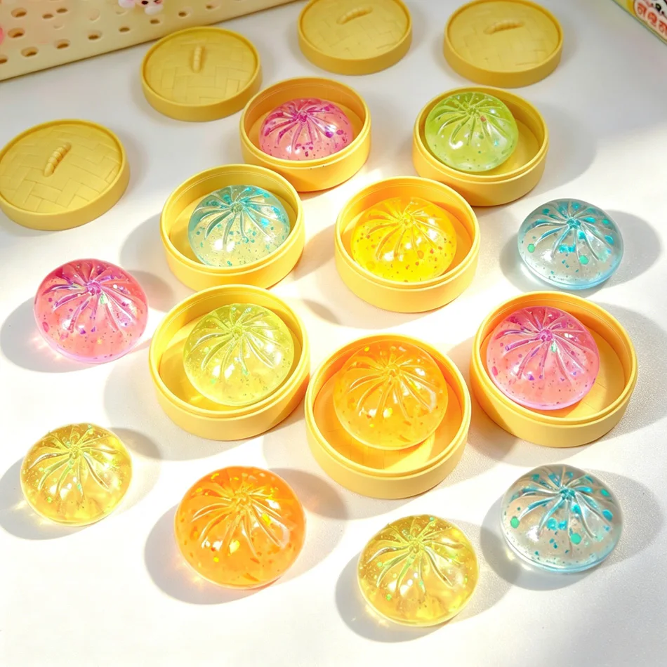 1–10 Pcs Dumpling Squishy Maltose Texture Glitter  Blind Box, Slow Rebound Stress Relief Toy, Steamer Pack Hidden Bun Design - view 2