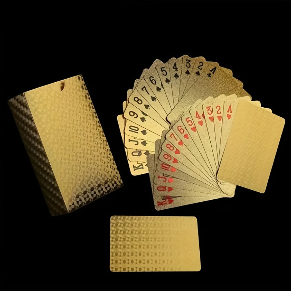 Acrylic Gold Foil Plastic Playing Card PVC Gold Tuhao Gold Waterproof Creative Durable Solitaire