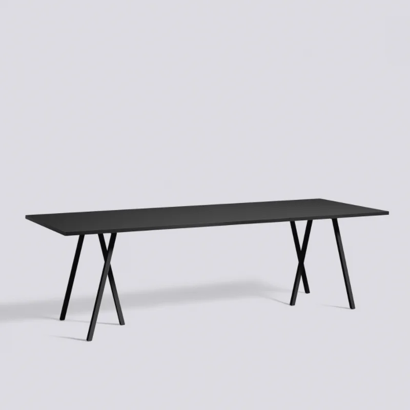 

Simple dining table black office solid wood workbench personalized computer long conference table