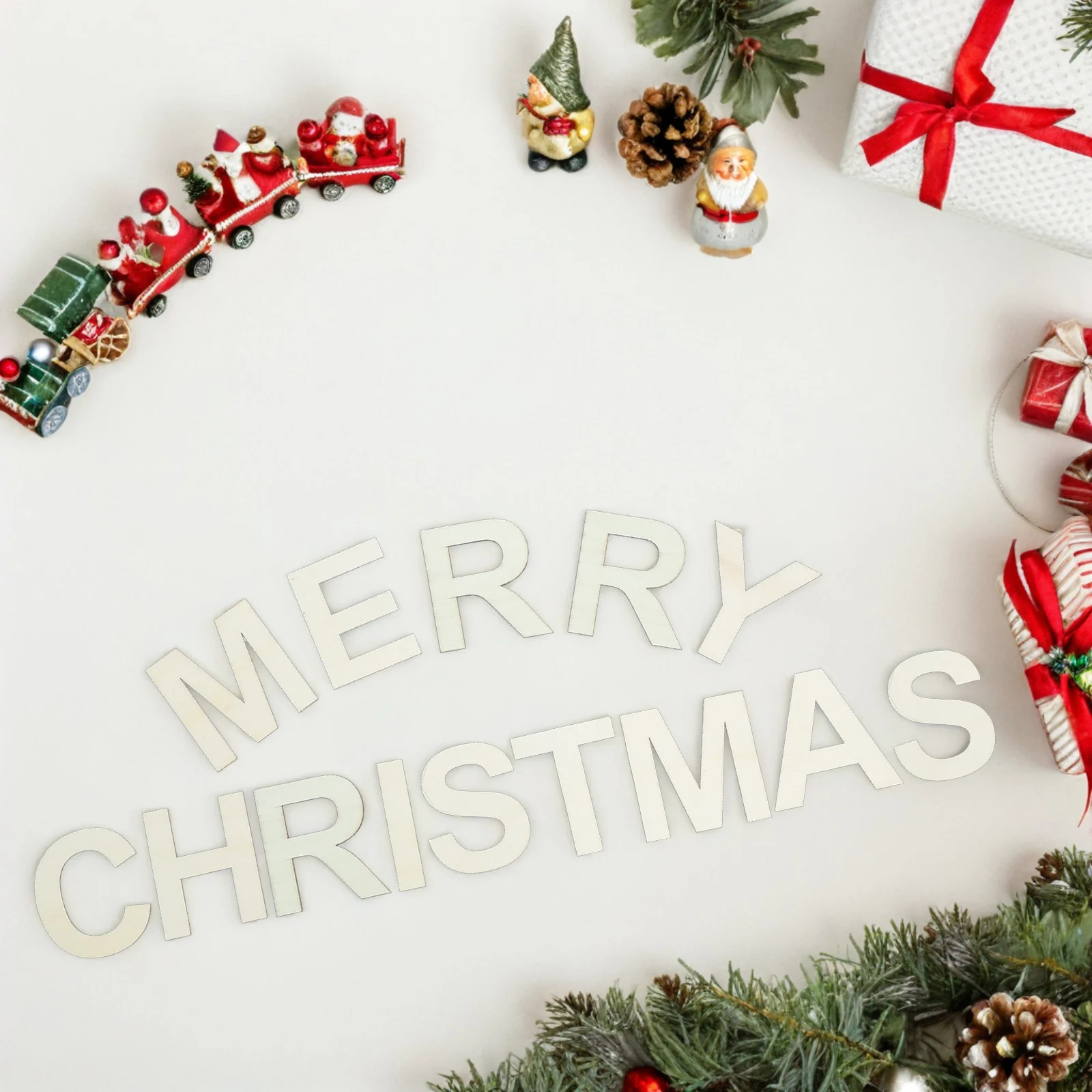 

1 Set Unfinished Merry Cutouts Letter Pieces Slice Embellishment Blank Tree Tags Sign For Diy Crafts Xmas Sewing Projects Slice