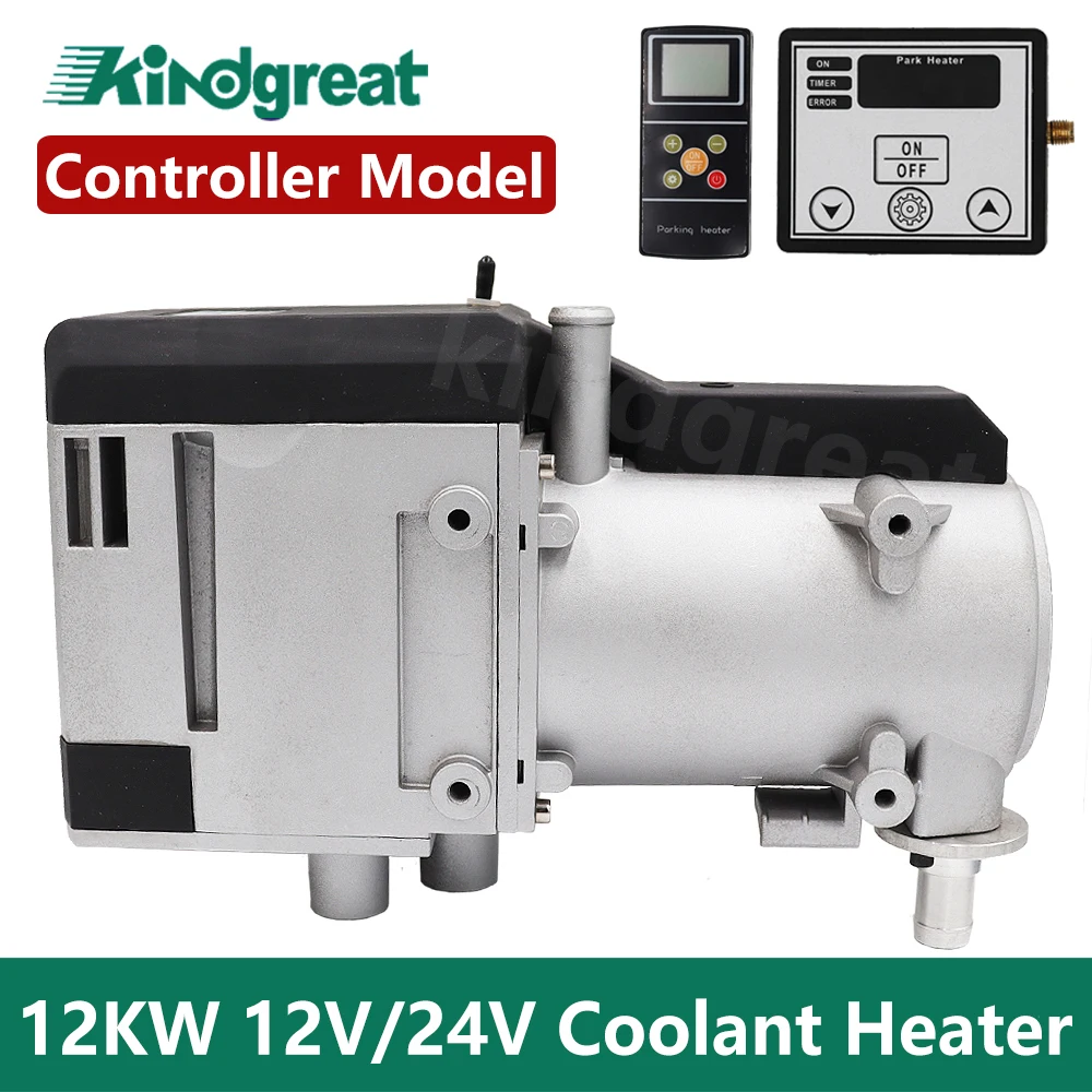 Calentador de estacionamiento con controlador LCD, dispositivo refrigerante de 12kW, 12V y 24V, Similar a Eberspacher Hydronic termo Webasto Top para autocaravana, coche y barco