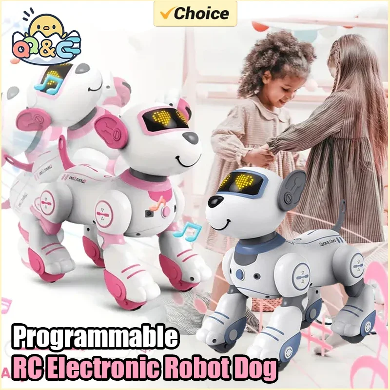 Máquina inteligente divertida, Perro electrónico, Robot, perros, acrobacias, cachorro, comando de voz, programable, sensación táctil, música, juguetes para niños, regalos