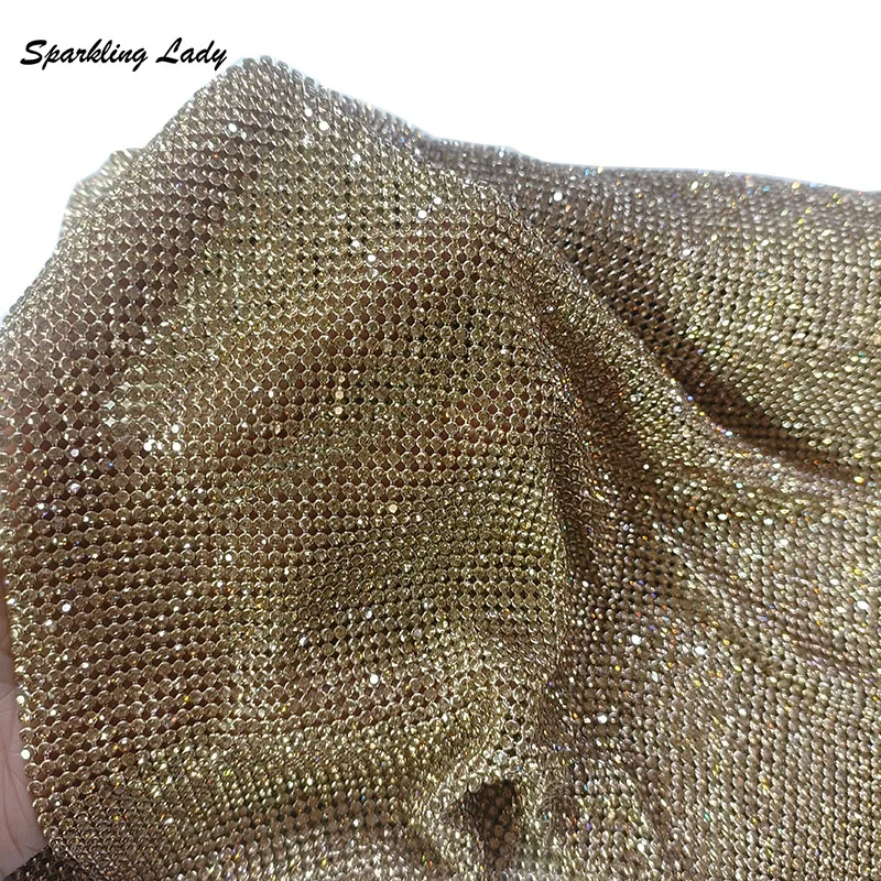 2MM Silver Crystal Mesh Fabrics High Quality Bling Rhinestone Mesh Fabric Sheets for DIY Bags Necklace Earrings
