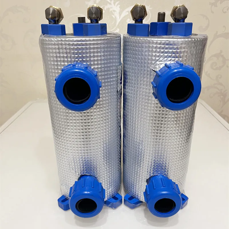 Evaporador de titanio puro, pistola de titanio, Enfriador de estanque de peces, radiador de cubo de hielo, intercambiador de calor de tubo de titanio de pequeño volumen 1.0HP