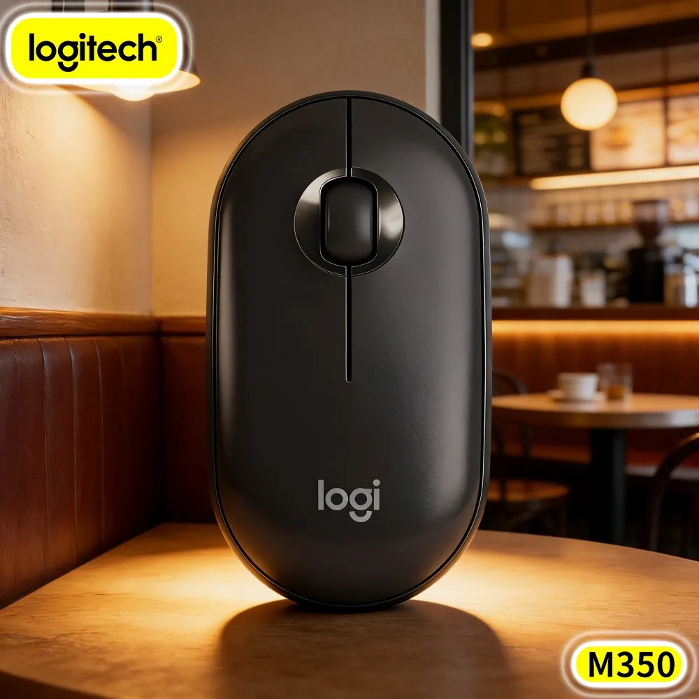 Logitech M350 Ergonomic Optical Mouse - Comfort Grip, Silent Scroll, USB Storage, 18-Month Battery, Tablet PC Mac Ipad Fit