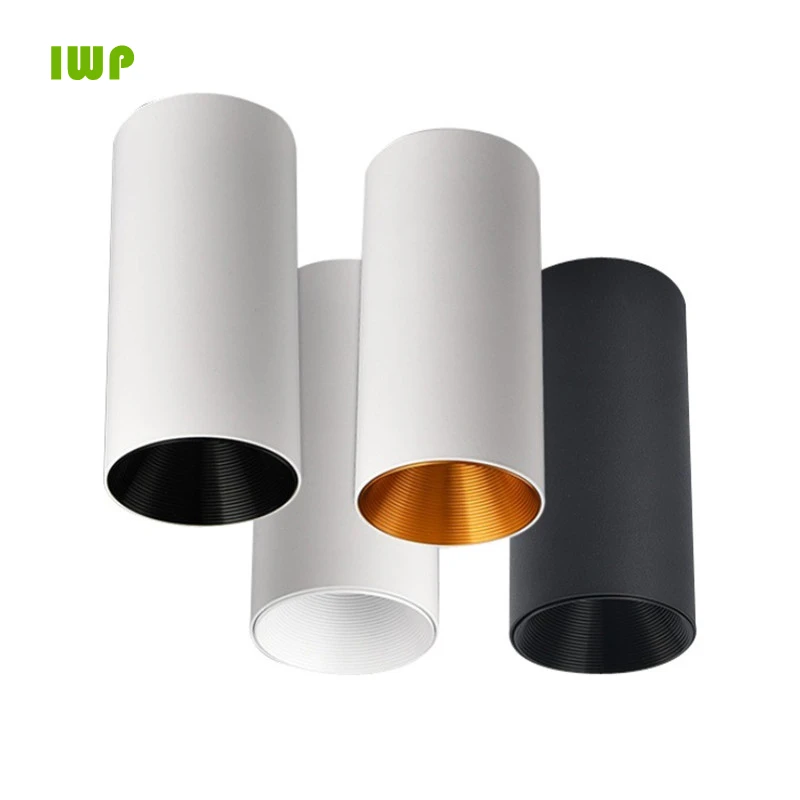 

Surface Mounted Cylindrical LED Downlights Gold Reflector 20W 15W 10W Chip COB Ceiling Bulbs Lamp Spot Lights AC110-220V