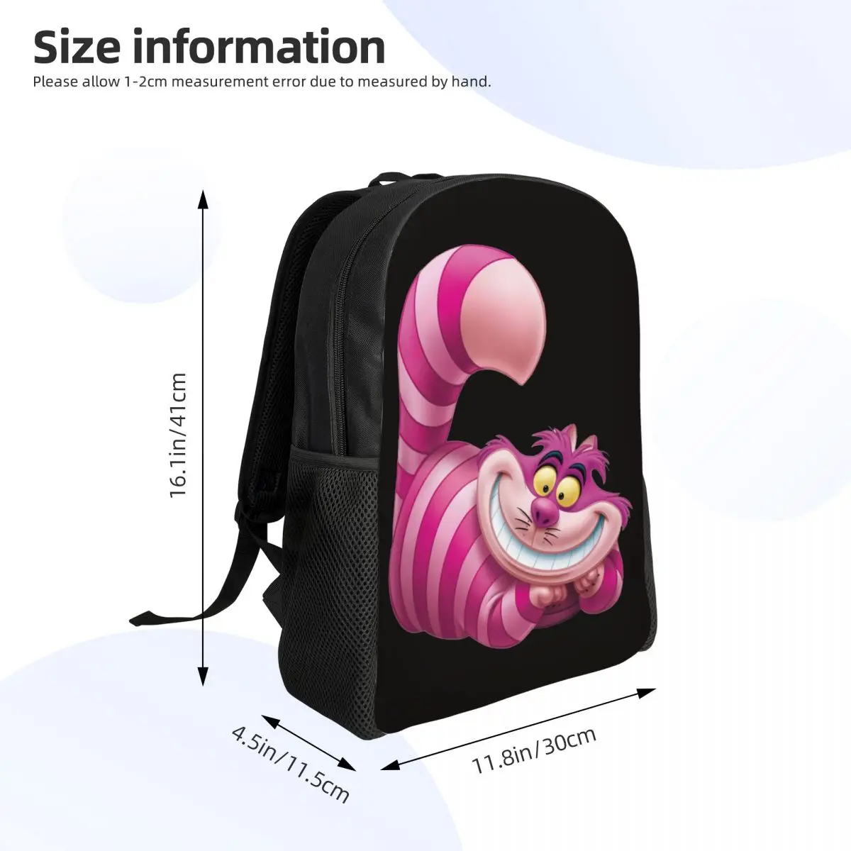 Mochila para ordenador portátil de Cheshire Cat Manga para hombre y mujer, bolsa de libros a la moda para estudiantes universitarios, Alicia en el país de las Maravillas