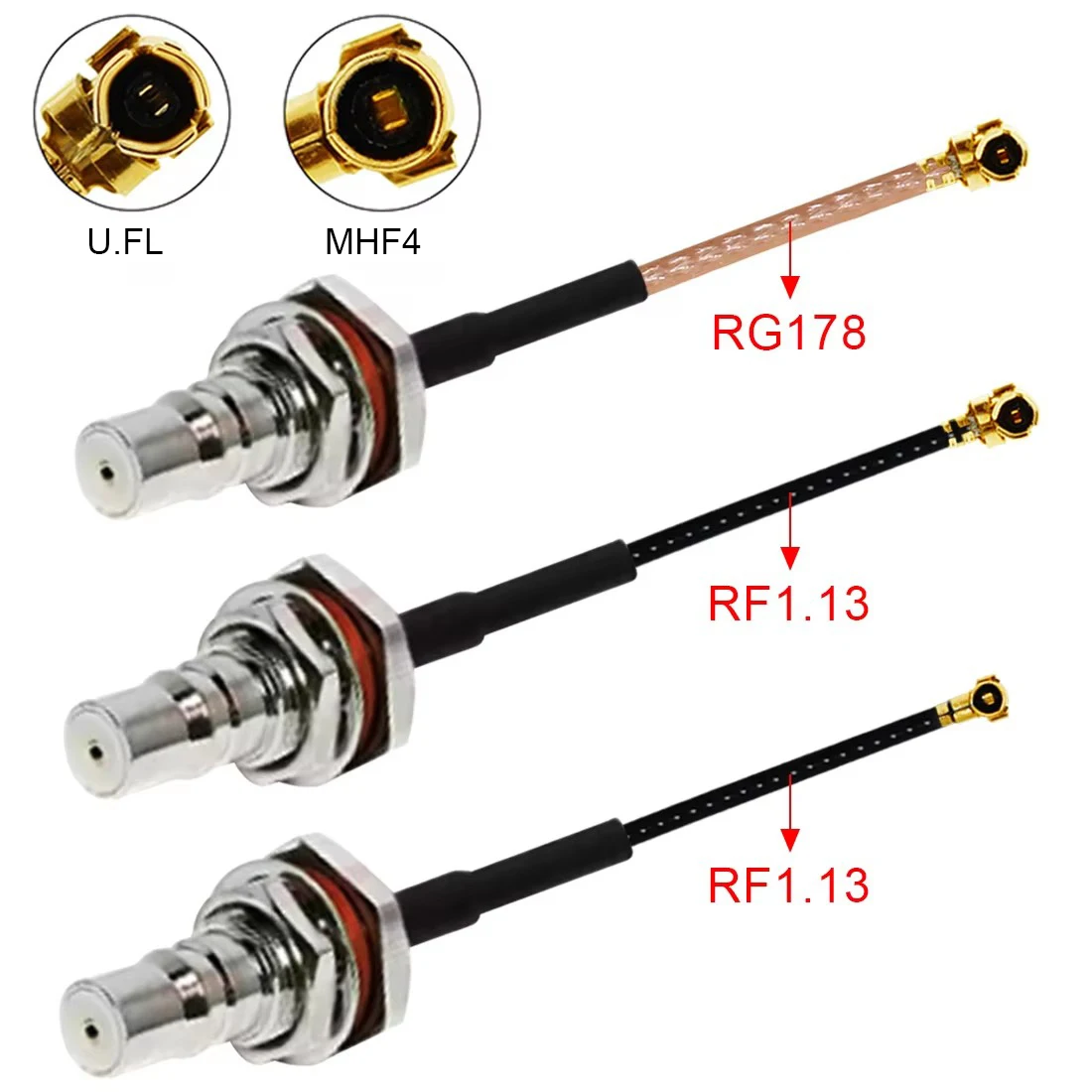 1PCS UFL/MHF4 to QMA Female Jack Cable 1.13mm/RG178 Pigtail Jumper Cable 15cm 6