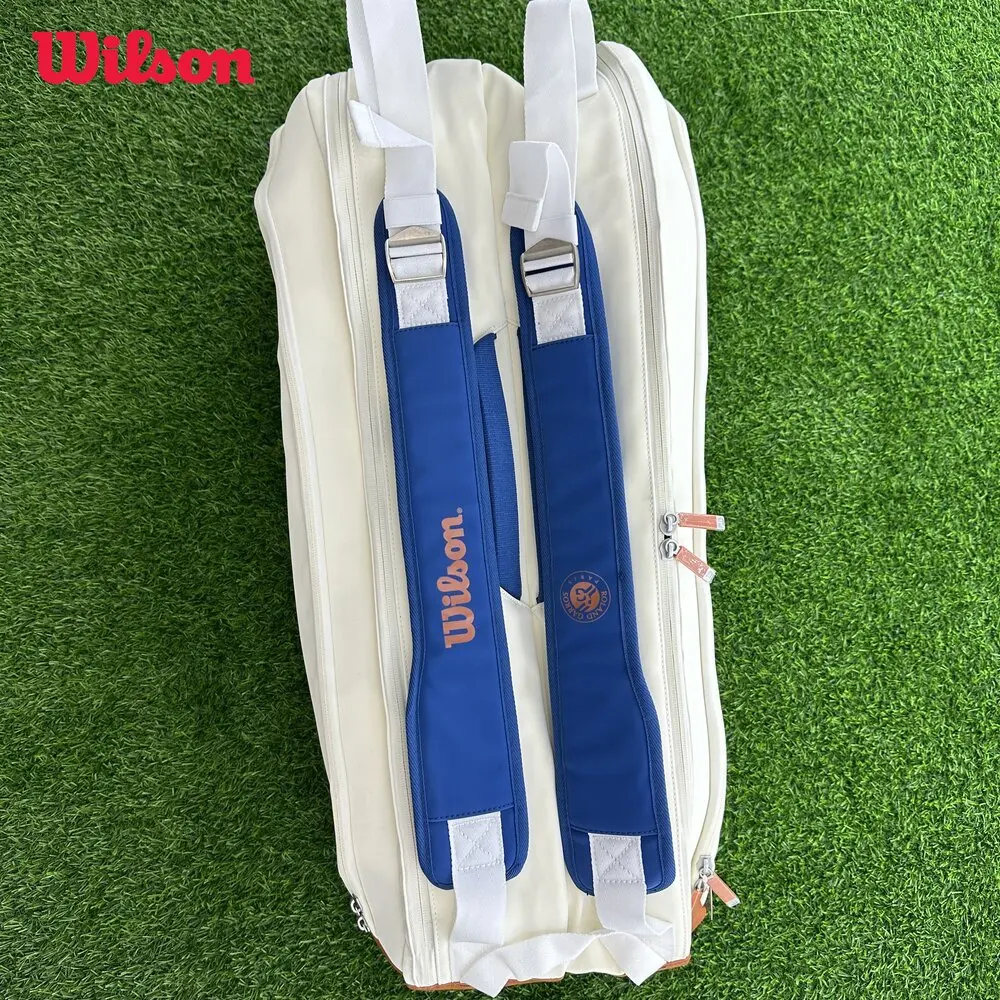 Wilson Super Tour 9 Pack Roland Garros 2024 Tennis Bag Navy Tournament Racket Bag with Partial Racquet Compartment WR8030801