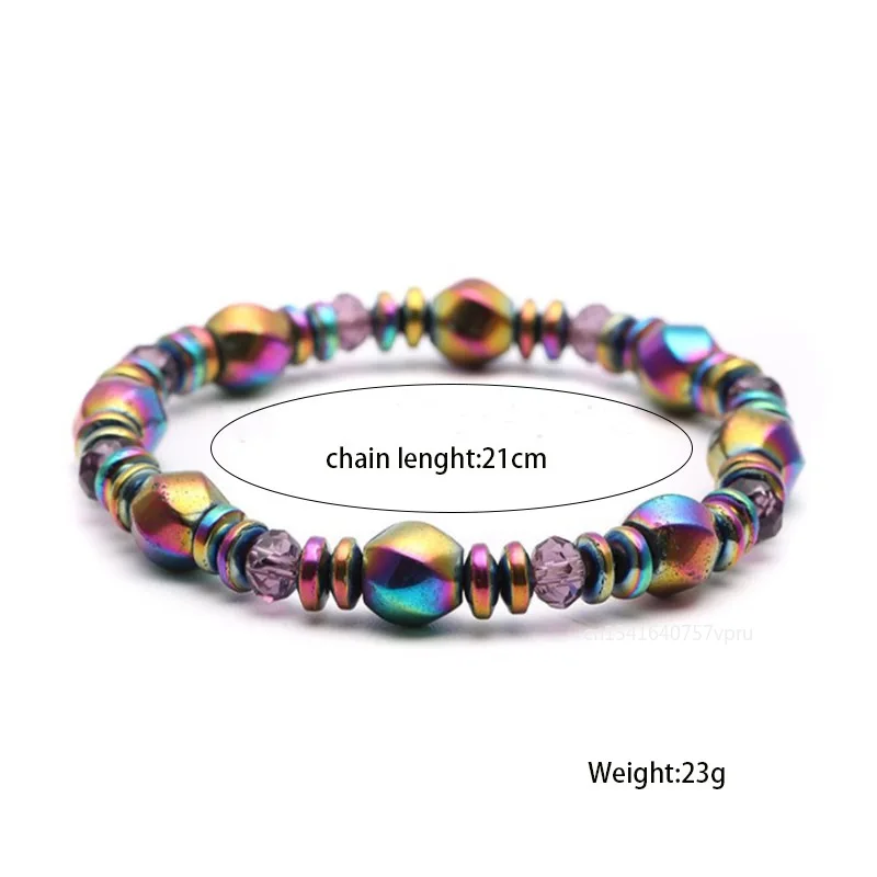 Magnetic Hematite Health Bracelet for women Men Many Colors Crystal healing Bangle Colorful Magnetite 5.5CM