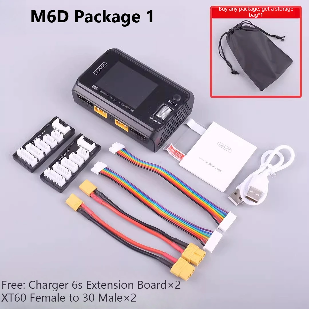 ToolkitRC M6D 500W DCデュアルスマート充電器 15A