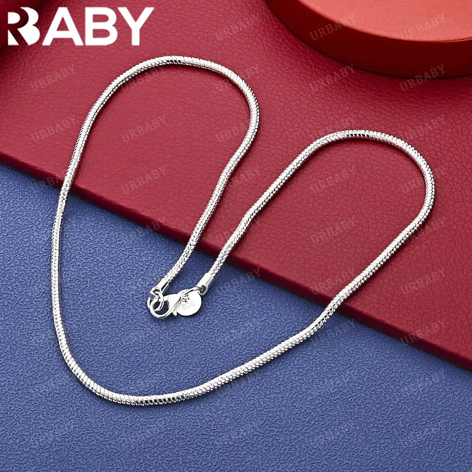 

URBABY 925 Sterling Silver 40-75cm 3mm Chain Necklace Anniversary Gift Popular Wild Fashion Romantic Jewelry