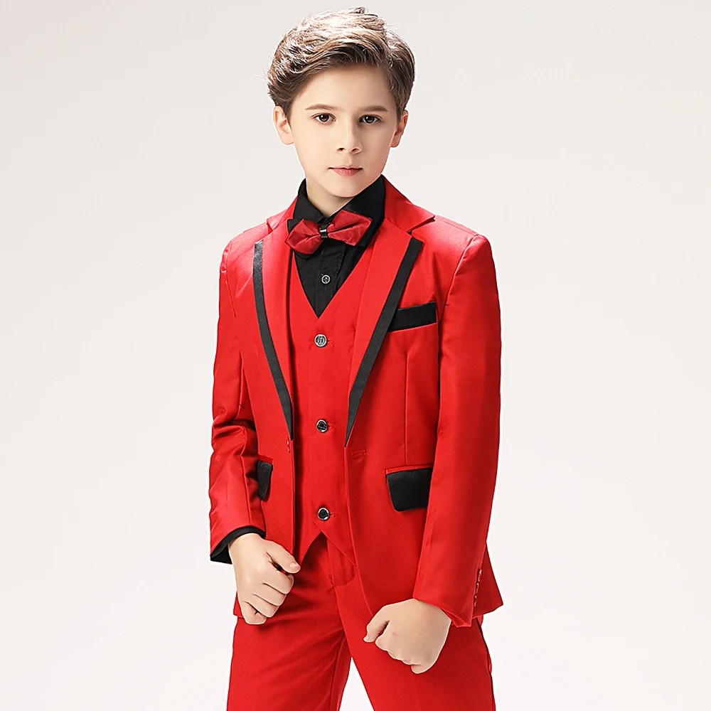 

Chic Notch Lapel Suits for Boys One Button Slim Daily Casual Children Sets Formal Party Kids Clothes 3 Piece (Blazer+Vest+Pants)