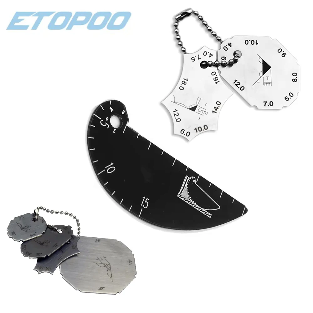 4pcs/2pcs/1pcsPocket Fillet Weld Gauge Weld Ruler 2pcs Chain Set Welding Gauge Key Weld Surface Joint Inspection Gauge