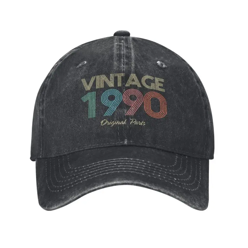 Personalized Cotton Vintage 1990 Original Parts Baseball Cap Women Men Breathable Birthday Gift Dad Hat Outdoor