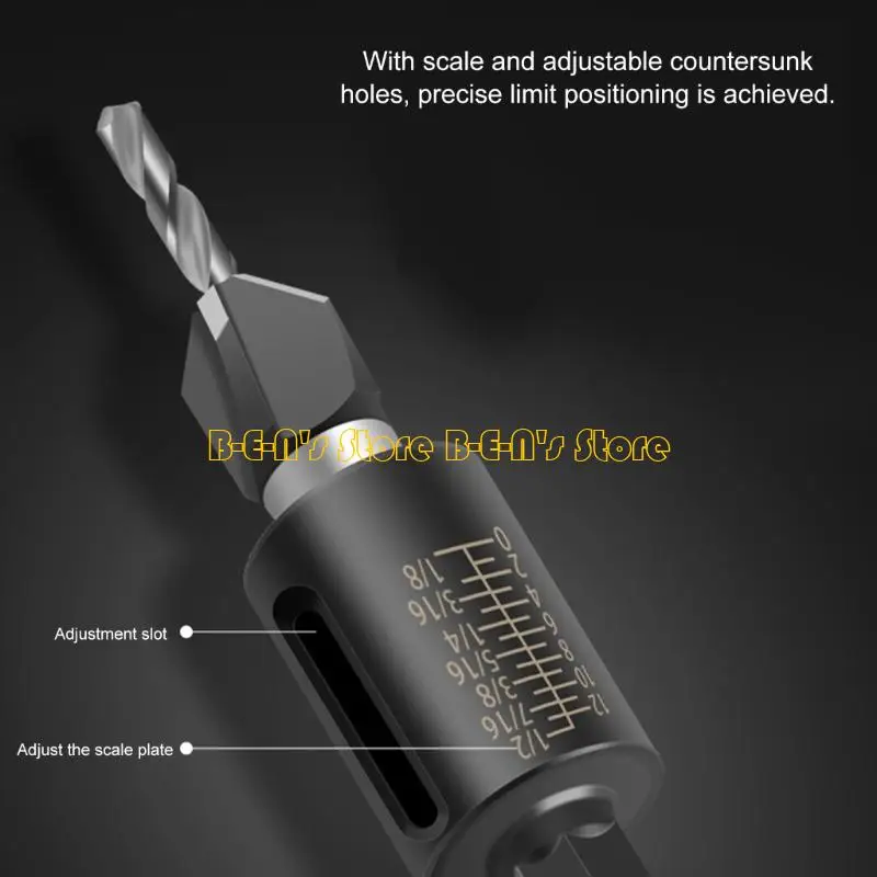 Y1AD 6Pieces High Efficiency Two Flutes Countersink Drills for Wood Processing Projects
