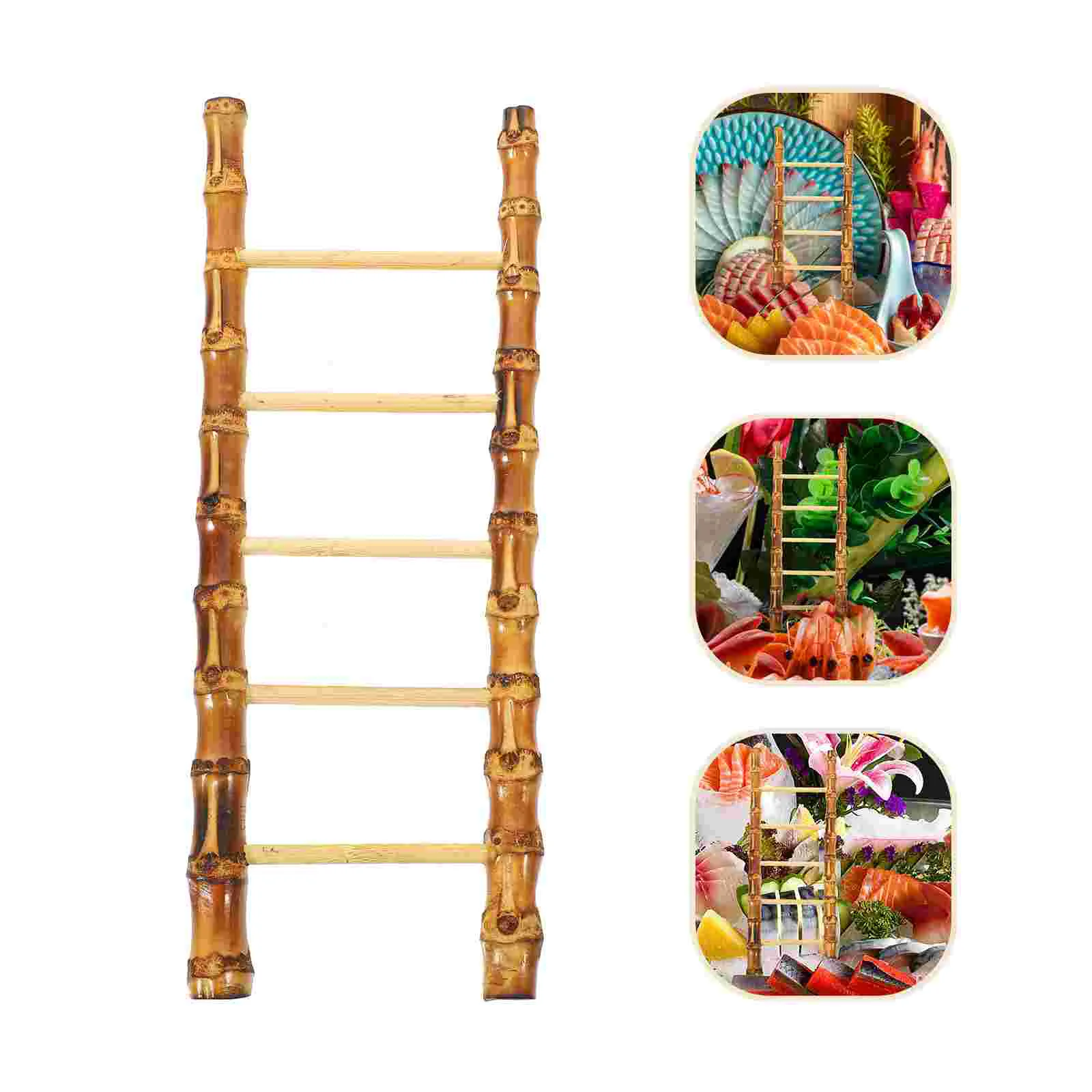 Bamboo Ladder for Sashimi Arrangement Dish Decorations Sushi Model Plate Realistic Ornaments