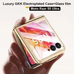 Luxury GKK Hinge Protector Electroplated cover Glass film For Motorola Moto Razr 50 Ultra 50U Case Shockproof capas Skin Funda