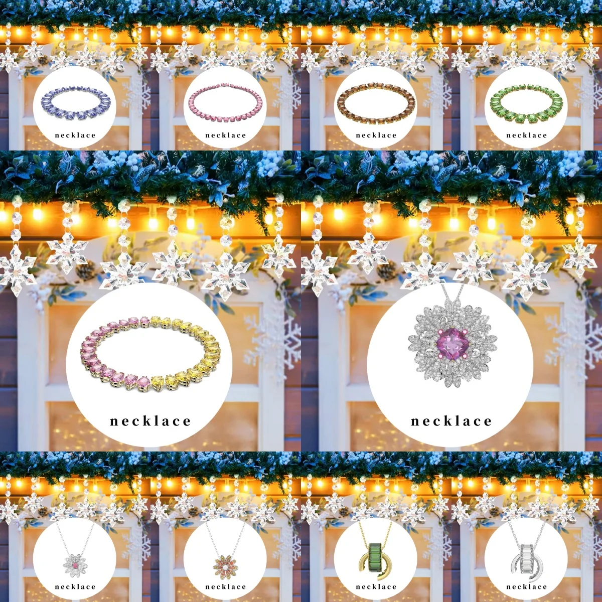 

2025 New Christmas Decoration Christmas Ornament Pendant SW Necklace Classic Series Style Women's 13