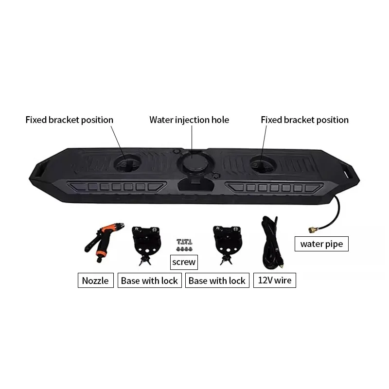 Car Travel Water Storage Tank Hand Wash Water Tank Black and Orange Off-road Truck RV Roof Long Form Water Tank Thickened