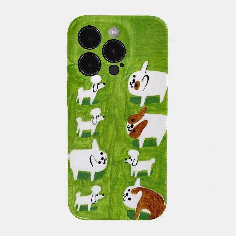

Green Graffiti Dog Cartoon Phone Case for IPHONE 17 Air 16E 15 PROMAX 14 Plus 13 12 MINI 11 PRO 16Plus XR SE Acrylic Phone Cover