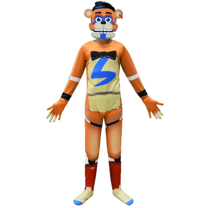 子供のためのfnafフレディホラークマのコスプレ衣装,ジャンプスーツ,マスク,衣装,アニメーション,男の子,女の子,クリスマス,ハロウィーン,2022