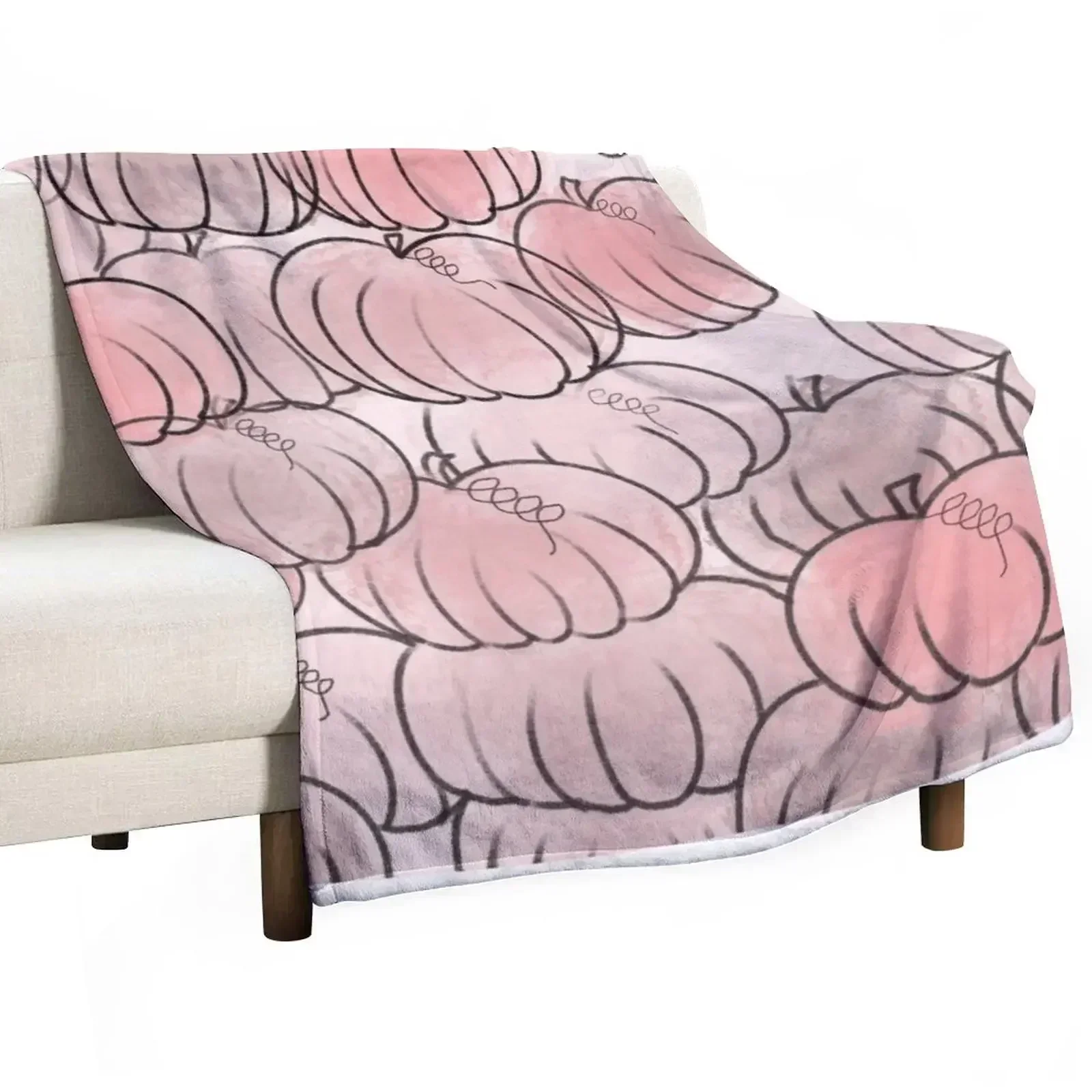 Pretty Pink Pumpkins Throw Blanket Custom Blankets For Baby warm winter For Decorative Sofa Large heavy to sleep Blankets