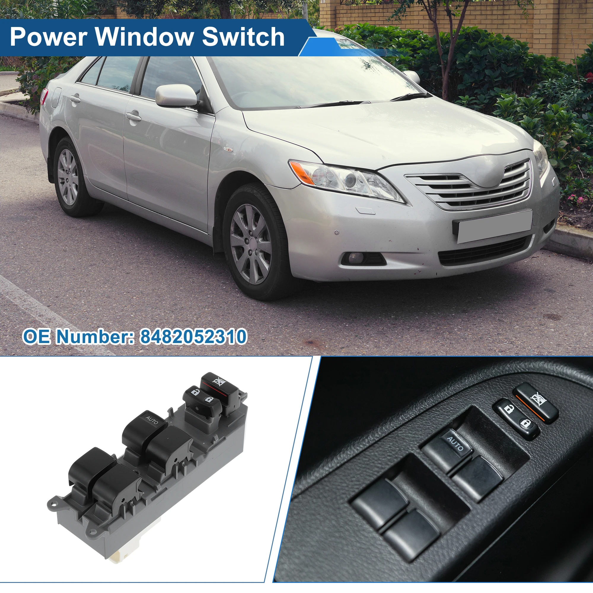 

UXCELL Front Left Power Window Switch for Toyota Camry 2007-2009 No.8482052310