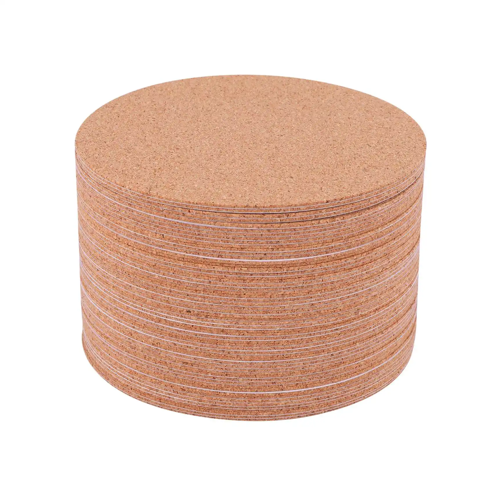 Auto-adesivo Coasters Cortiça, Folhas de Cortiça, DIY Artesanato Suprimentos, Redondo, 60 pcs