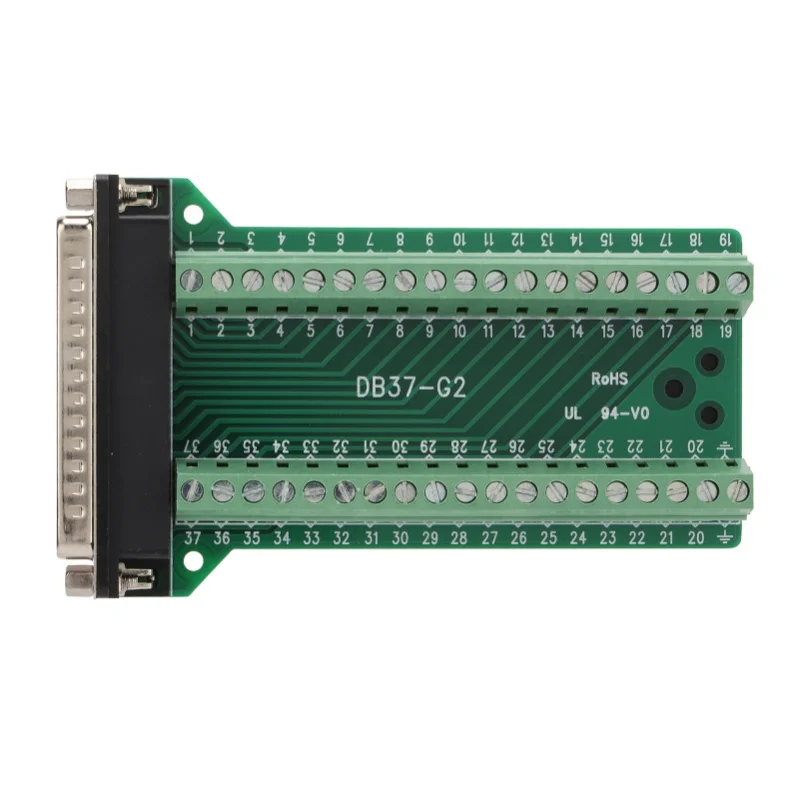 DB37 Breakout Connector Terminal Board Straight PCB Insulated Anti Interference AC300VDB37-M2