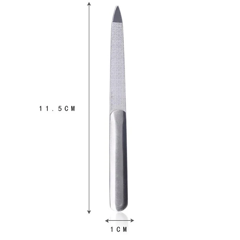 ملف الأظافر الفولاذ المقاوم للصدأ مع مقبض مضاد للانزلاق مزدوج الوجهين أظافر مرصعة بالألماس ملف الأظافر مانيكير الملفات بسهولة للرجال والنس...