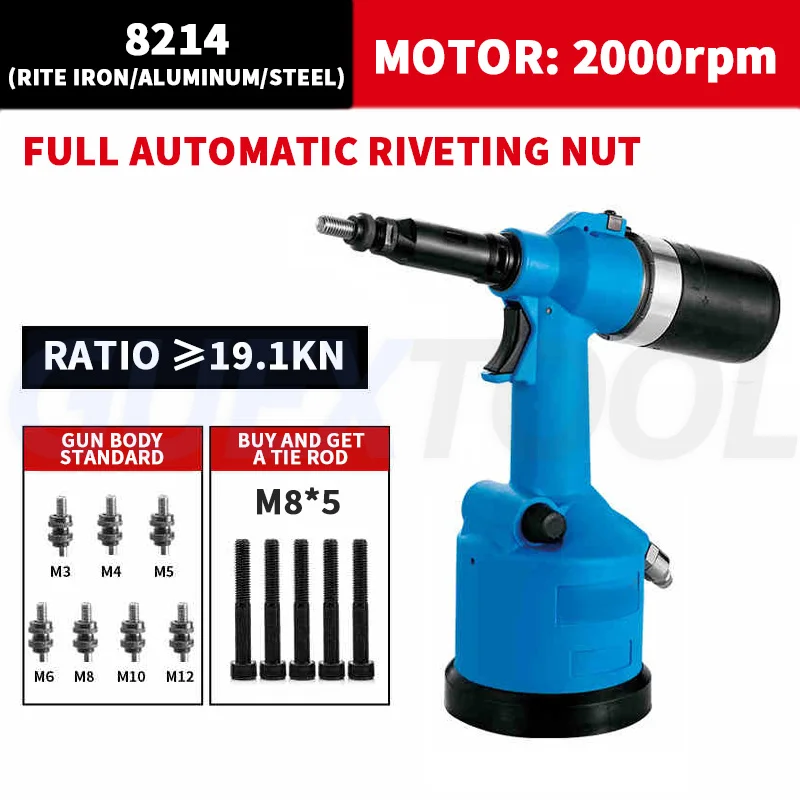Pneumatic Riveting Machine Industrial Nut Gun Pneumatic Rivet Nut Gun Hydraulic Riveter Import Automatic Nut Making Machine