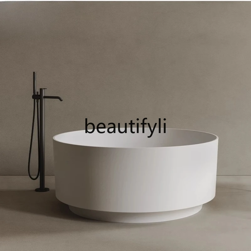 

FGIndependent integrated Qimeishi family bathtub hotel homestay couple artificial stone positive round bathtub