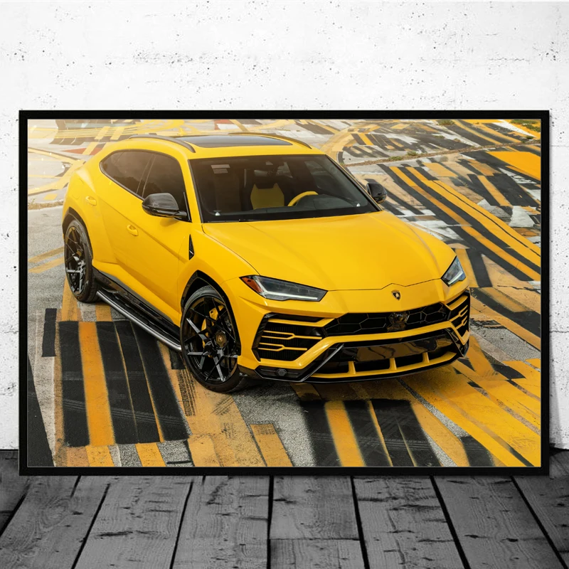 Lamborghi Urus Yellow SUV Cars Supercar Modern Art Decorative Paintings Canvas Posters and Prints for Home Room Wall Decor