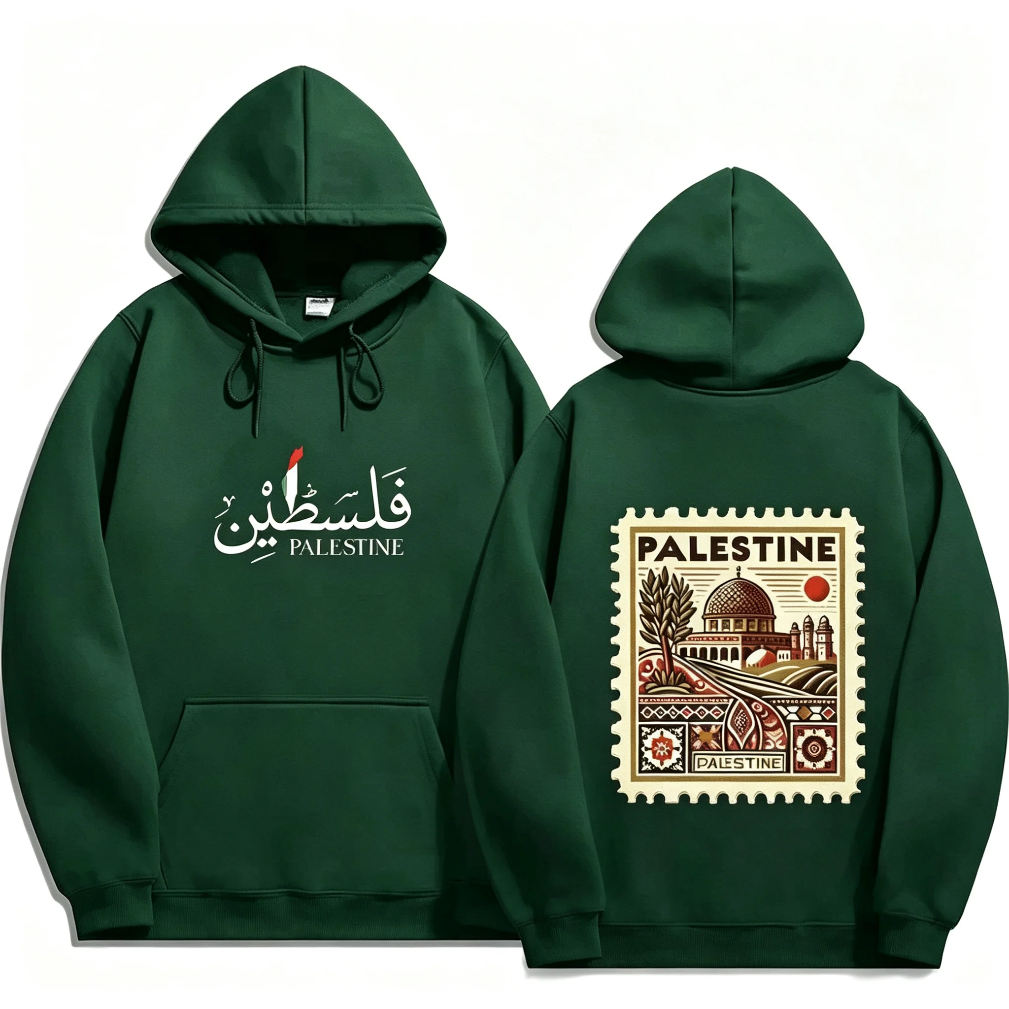 2026 Unisex Vintage Palästina Grafik-Hoodie Herbst Winter Lässiger Pullover Sweatshirt Harajuku Ästhetik Retro Streetwear Locker Geschnitten – Detail 15