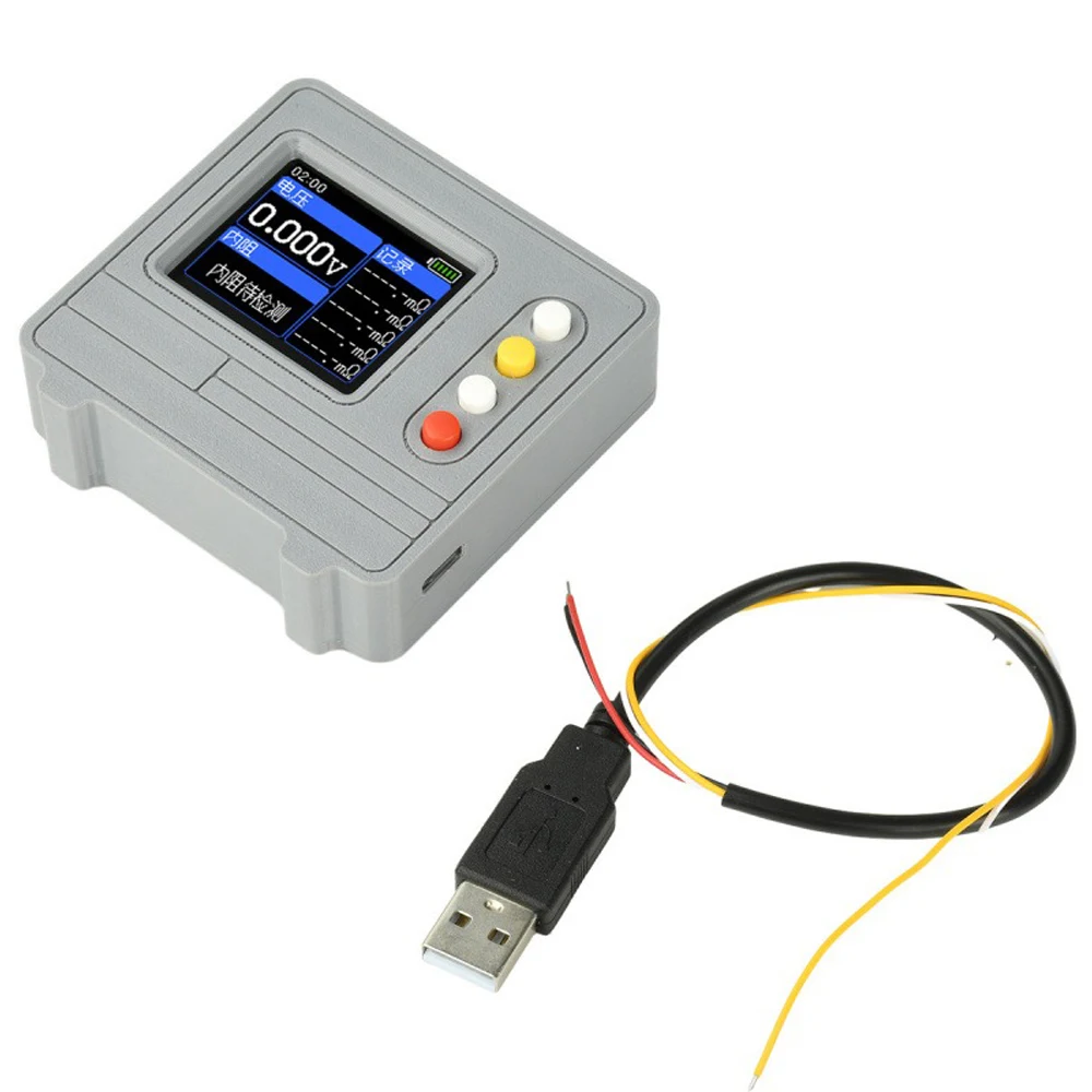 

1.77 Inch Voltage Internal Resistance Tester AC 4-Wire Method Electronic Load Tester 0.001-60V 0.1m-6.999Ω 99 Groups Data Record