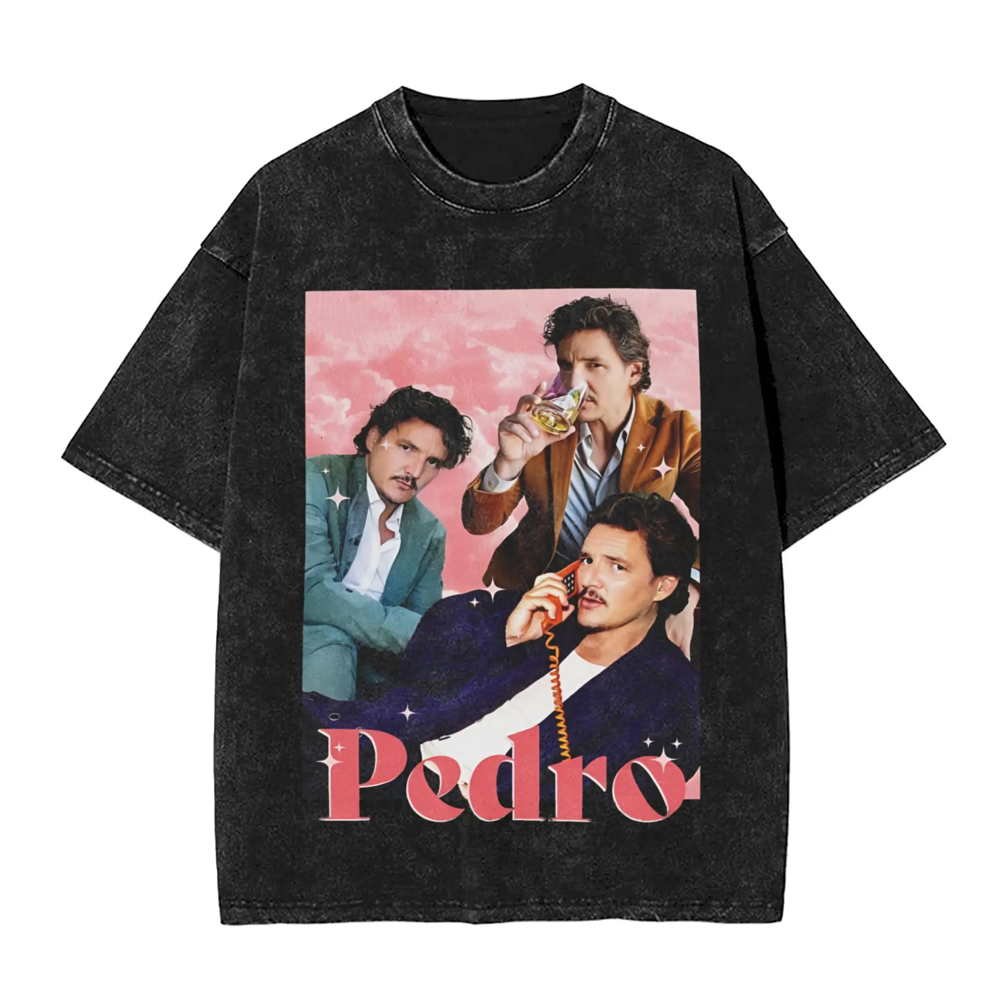 

Футболка Pedro Pascal в стиле хип-хоп, забавные топы с короткими рукавами Y2K, летние повседневные футболки большого размера с круглым вырезом
